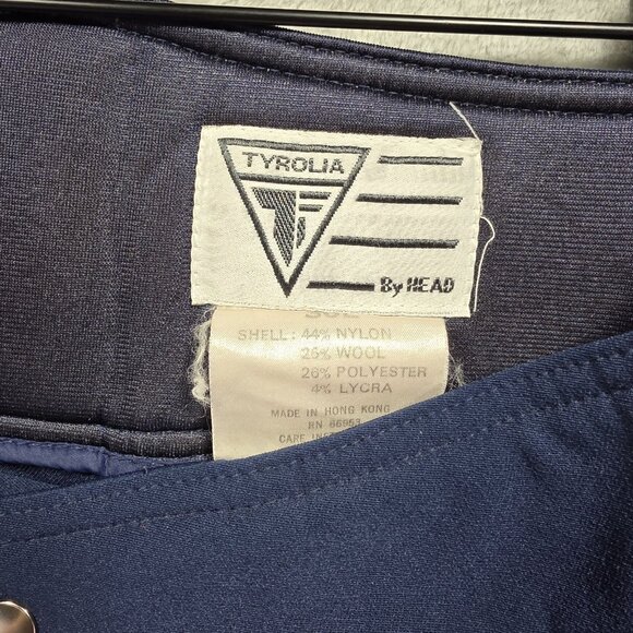 Vintage Tyrolia Ski Pants Size 36L Black & Red Schoeller Textil By Head - Picture 11 of 15
